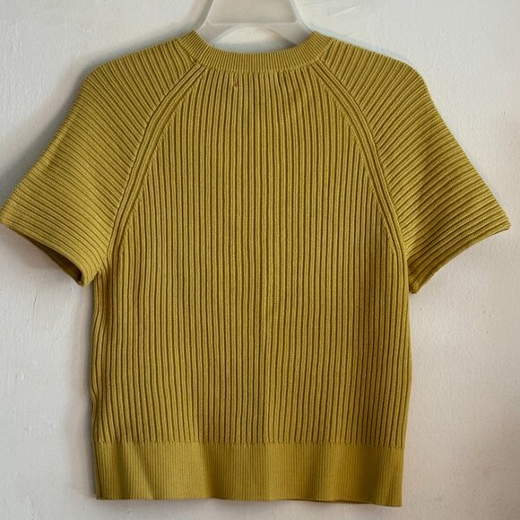Philosophy Mustard Yellow Knitted Short Sleeves Blouse NWOT - Picture 3 of 7